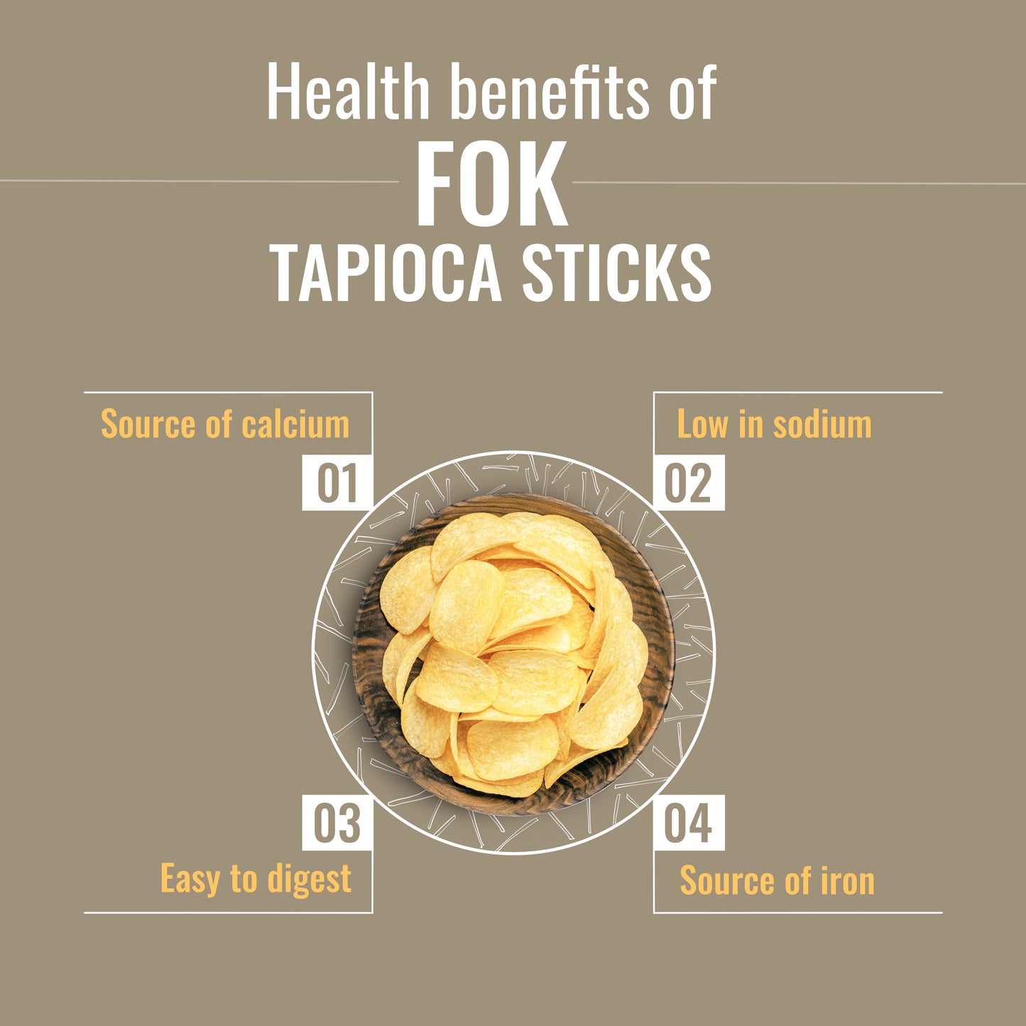 FOK Banana Chips In Coconut Oil & Tapioca Chips (Medium & Large)