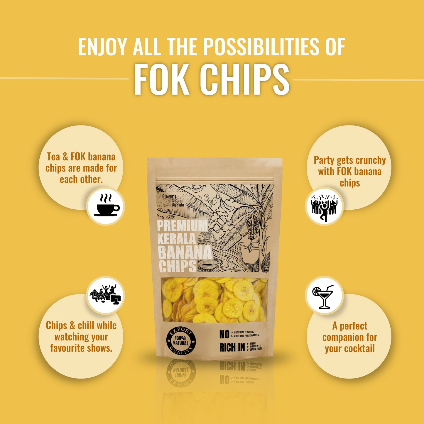 FOK Banana Chips In Coconut Oil & Tapioca Chips (Medium & Large)
