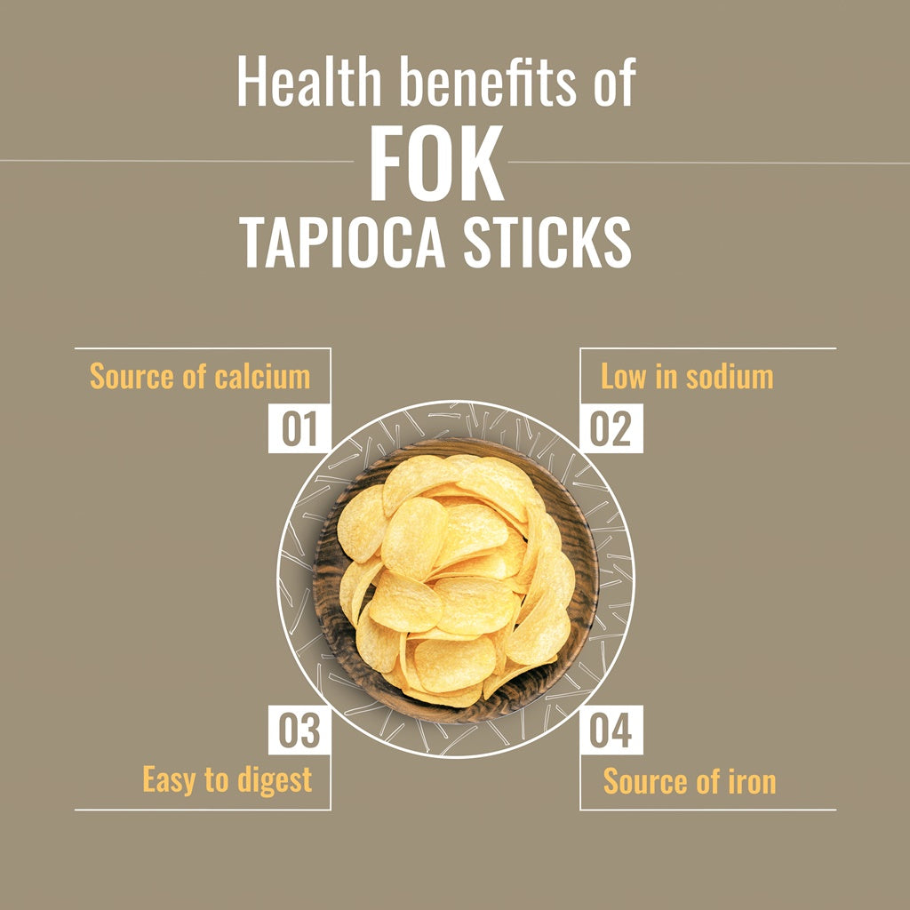 FLAVORS OF KERALA (FOK) Tapioca Chips - Fresh, Crispy, Namkeen Snack (Classic/Spicy)