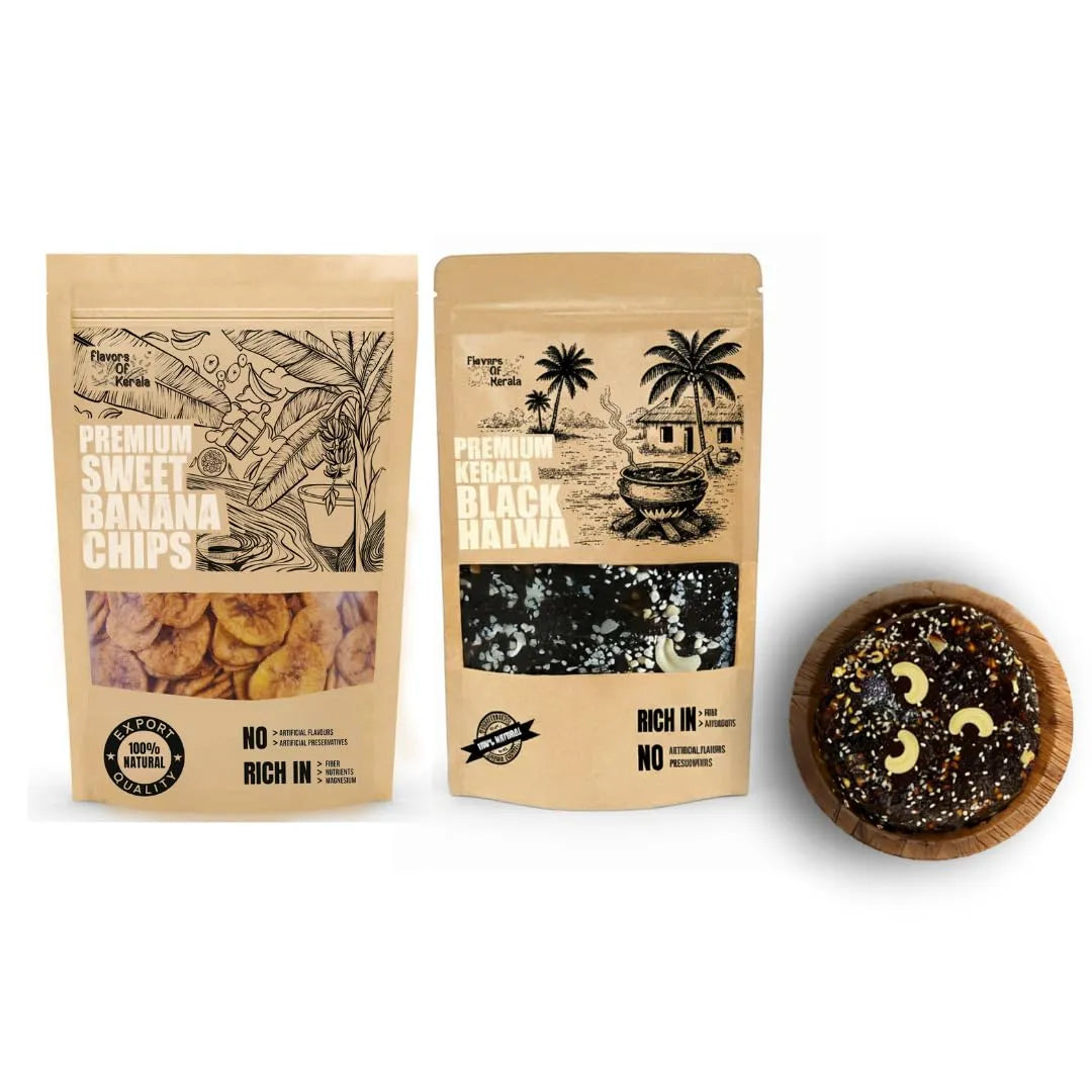 Sweet Banana Chips in Coconut Oil + Kerala Black Halwa