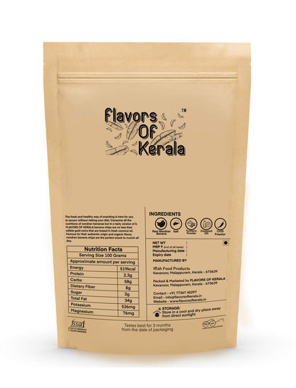 FLAVORS OF KERALA | Premium Kerala Spicy Banana Chips in Coconut Oil | Crispy, Thin-Cut, Preservative-Free Wafers