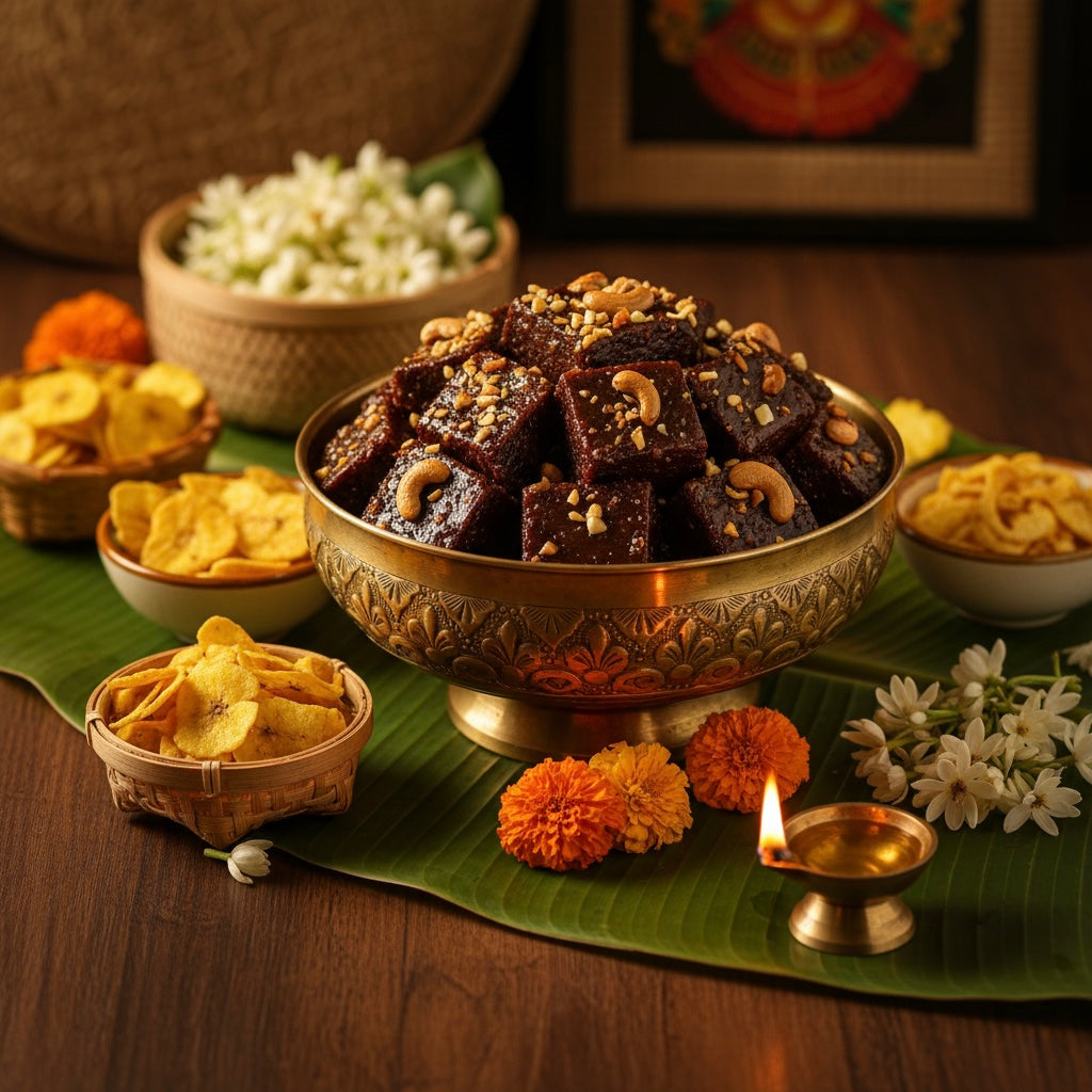 FLAVORS OF KERALA Premium Kerala Black Halwa – Authentic Kerala Sweet Black Halwa with Cashews & Peanuts, Slow-Cooked in Coconut Oil
