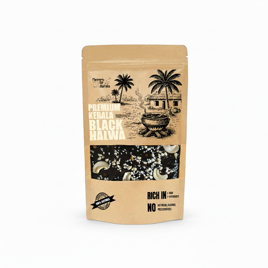 FLAVORS OF KERALA Premium Kerala Black Halwa – Authentic Kerala Sweet Black Halwa with Cashews & Peanuts, Slow-Cooked in Coconut Oil